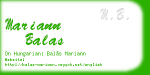 mariann balas business card